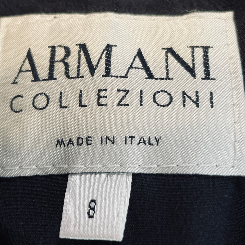 Armani Collezioni Black Military Satin Trim Lined Made in Italy Blazer 8 - Picture 9 of 11